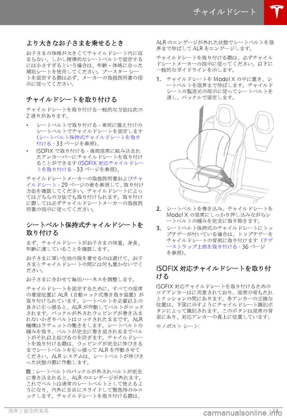 TESLA MODEL X 2018  取扱説明書 (in Japanese) |~