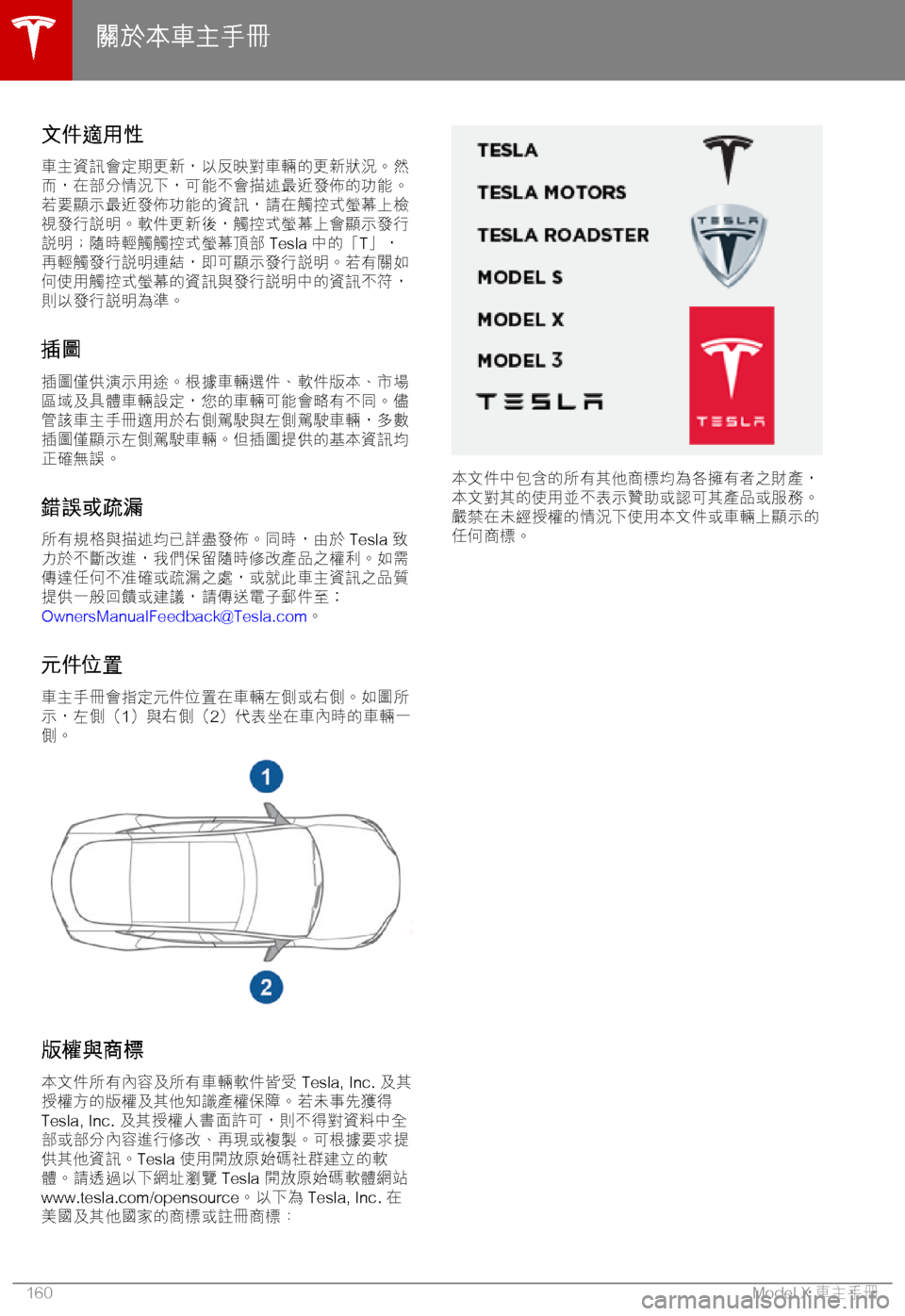 TESLA MODEL X 2018  車主手冊 (in Chinese Traditional) 