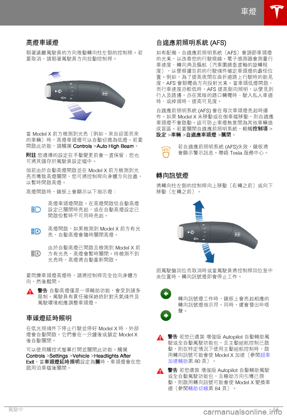 TESLA MODEL X 2018  車主手冊 (in Chinese Traditional) (