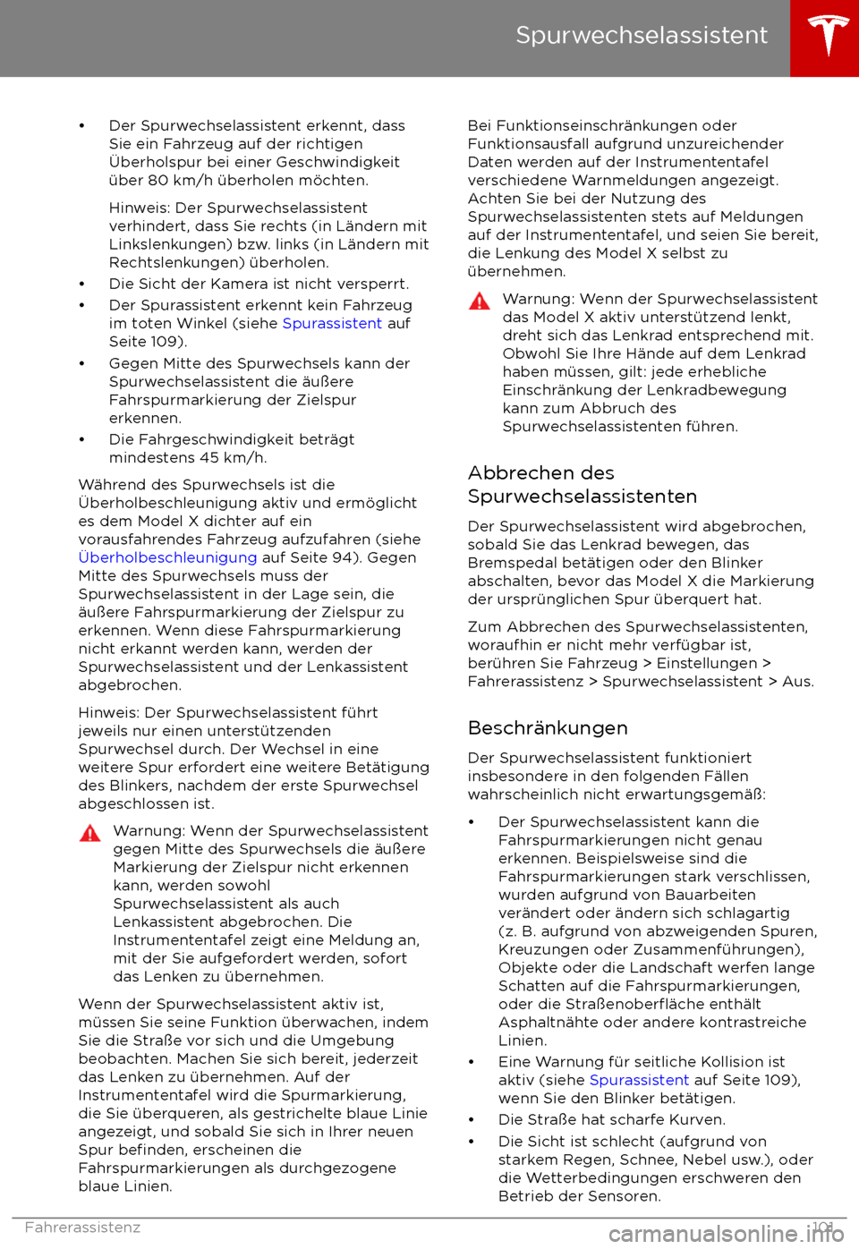 TESLA MODEL X 2017 Betriebsanleitung (in German) TESLA MODEL X 2017 Betriebsanleitung (in German)