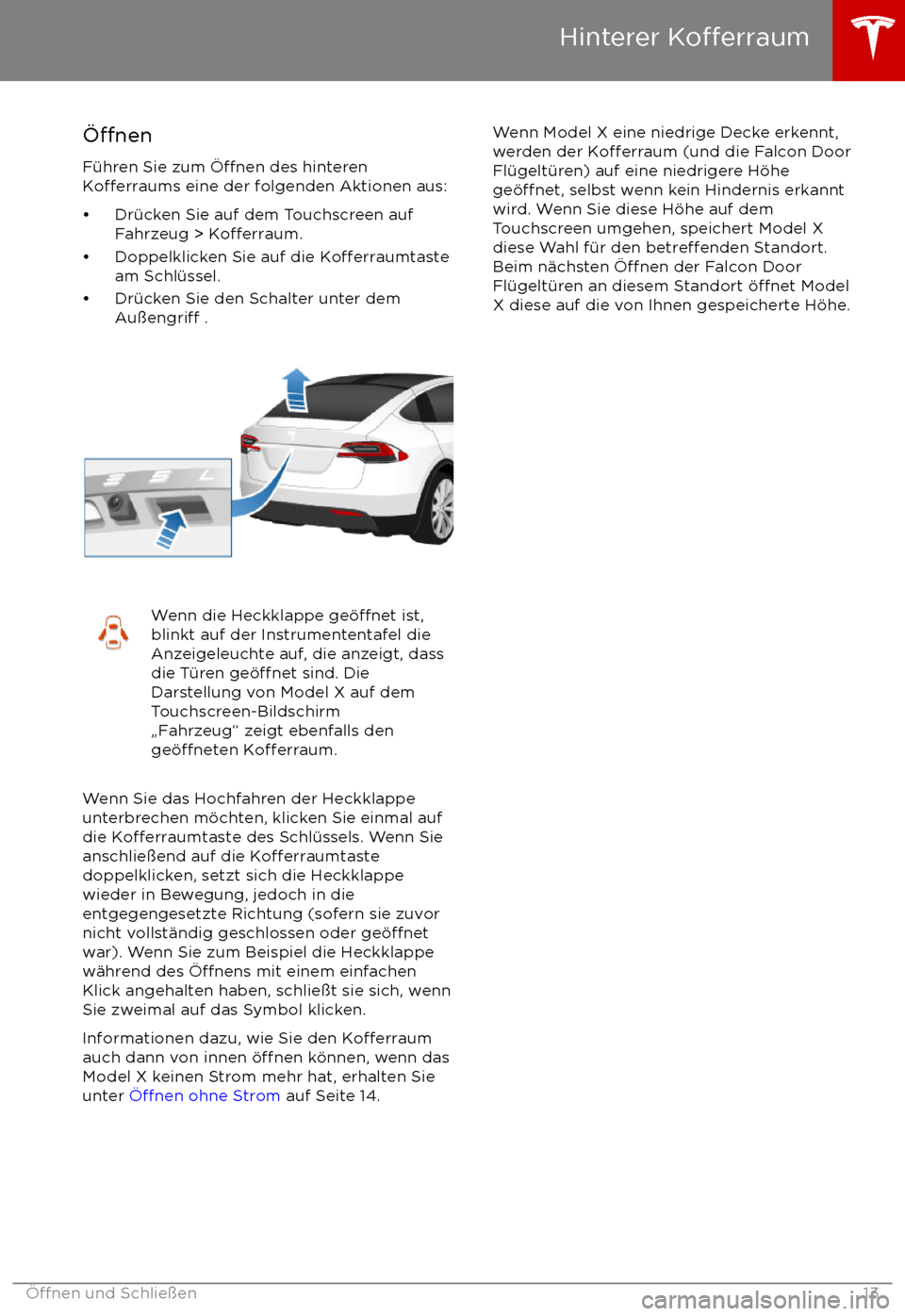 TESLA MODEL X 2017 Betriebsanleitung (in German) TESLA MODEL X 2017 Betriebsanleitung (in German)