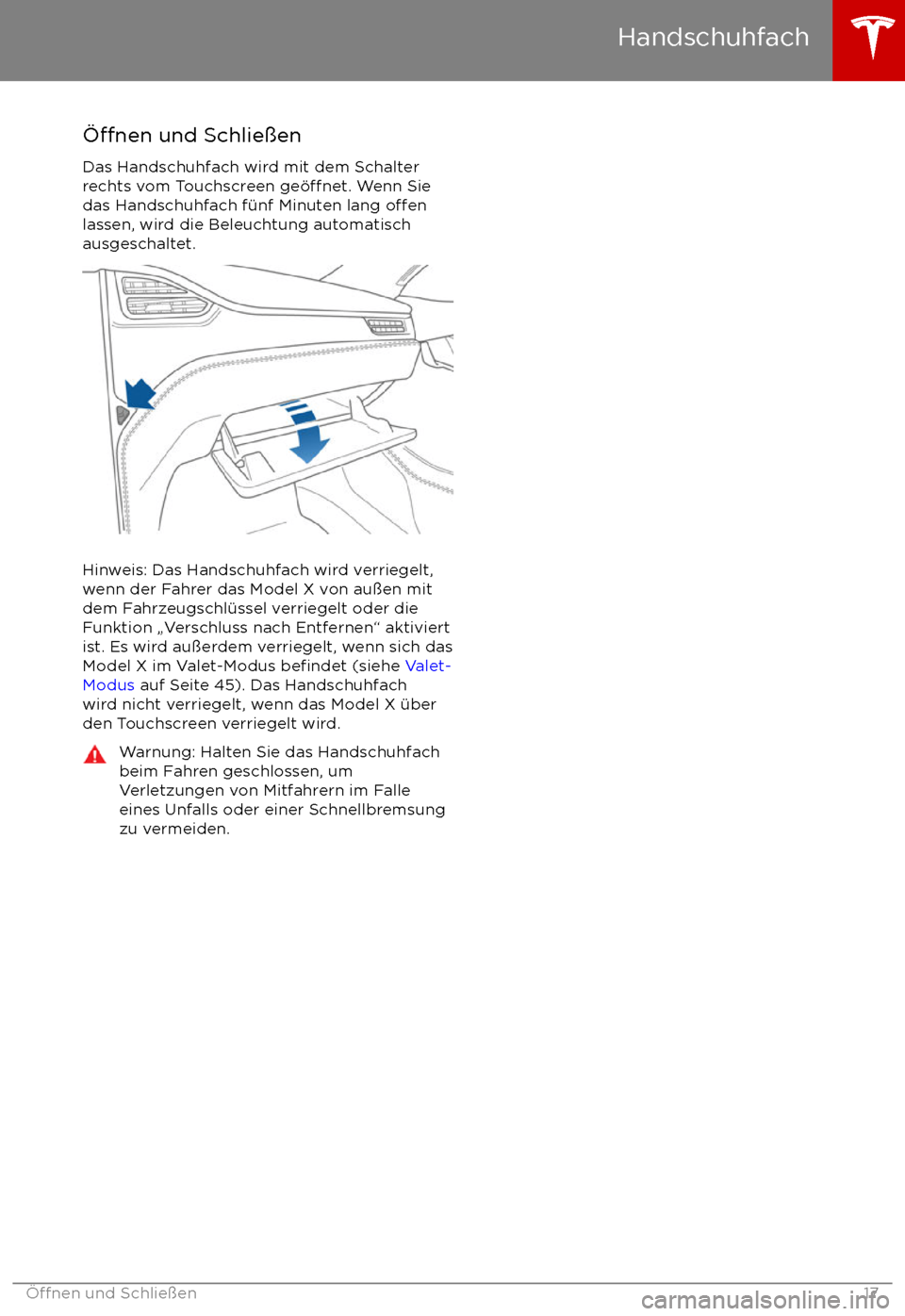 TESLA MODEL X 2017  Betriebsanleitung (in German) 