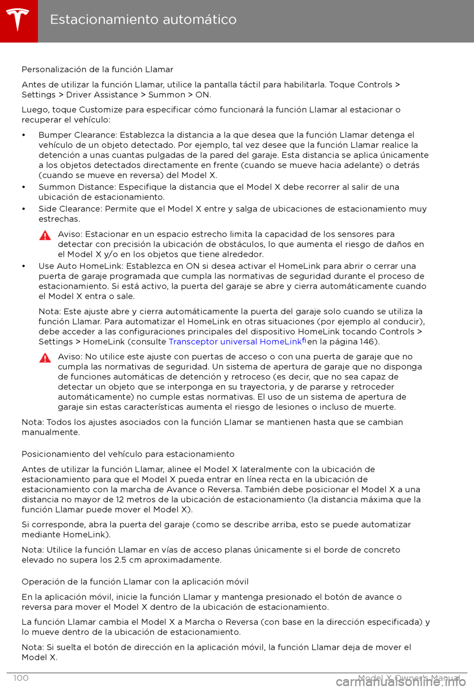 TESLA MODEL X 2017  Manual del propietario (in Spanish) Personalizaci