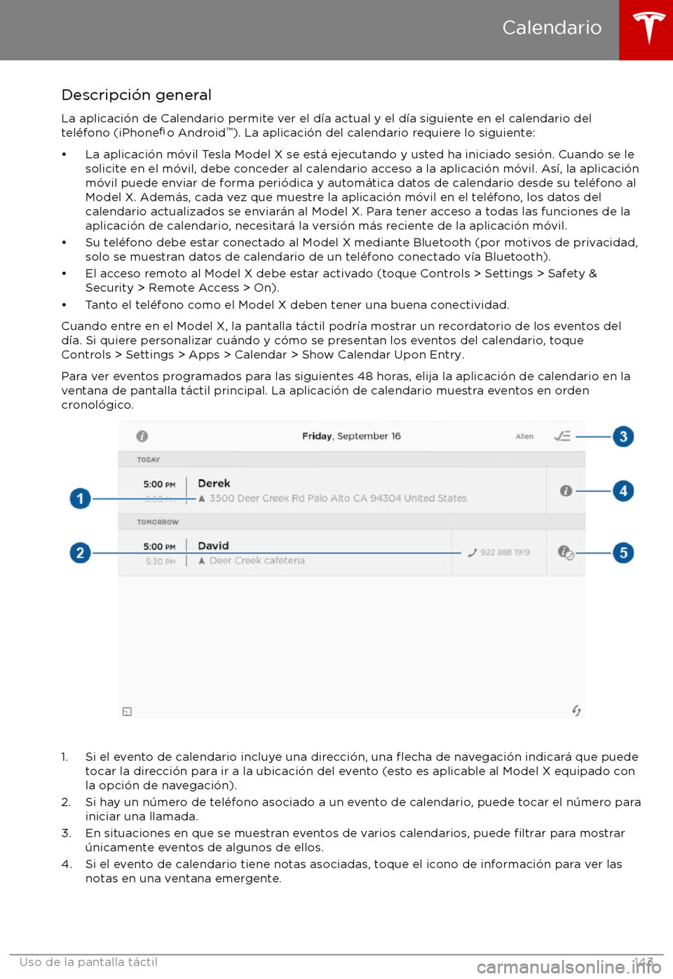 TESLA MODEL X 2017 Manual del propietario (in Spanish) Descripci TESLA MODEL X 2017 Manual del propietario (in Spanish) Descripci