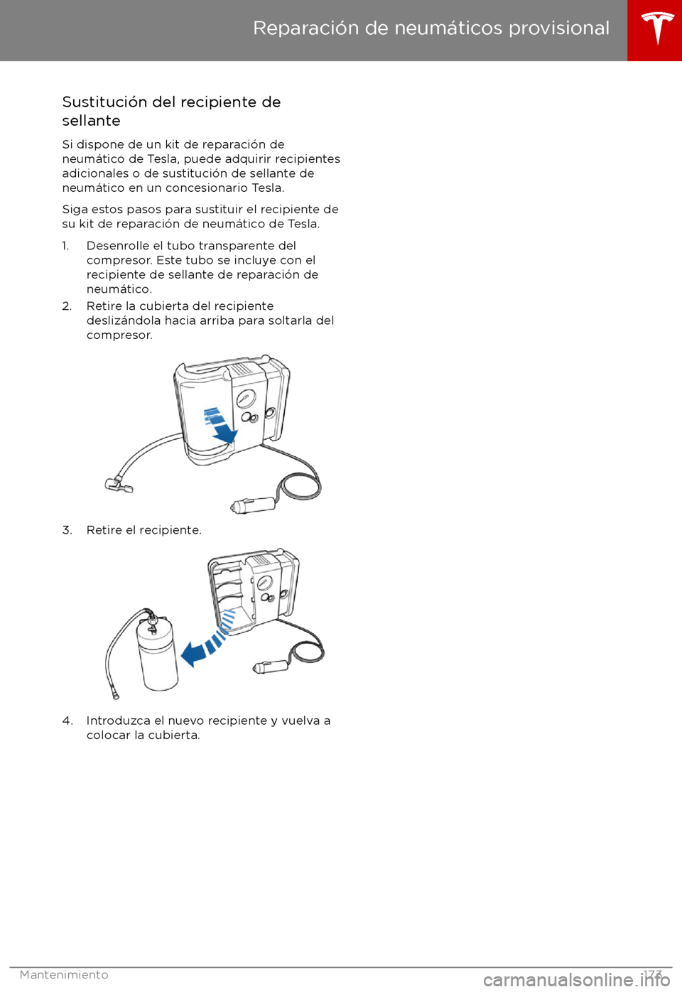 TESLA MODEL X 2017 Manual del propietario (in Spanish) Sustituci TESLA MODEL X 2017 Manual del propietario (in Spanish) Sustituci