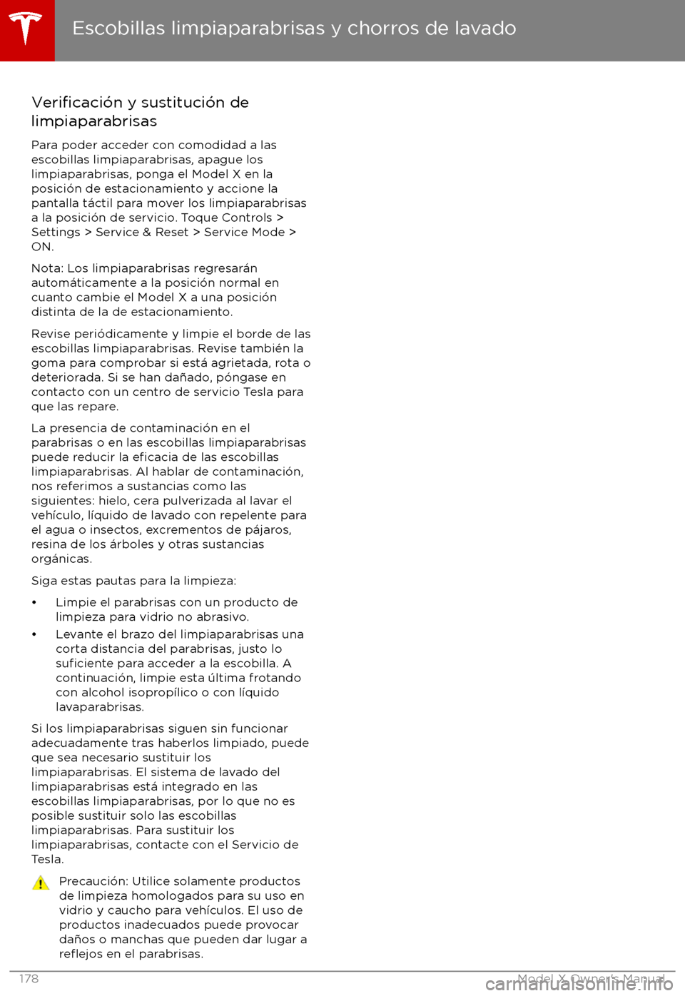 TESLA MODEL X 2017 Manual del propietario (in Spanish) Verificaci TESLA MODEL X 2017 Manual del propietario (in Spanish) Verificaci