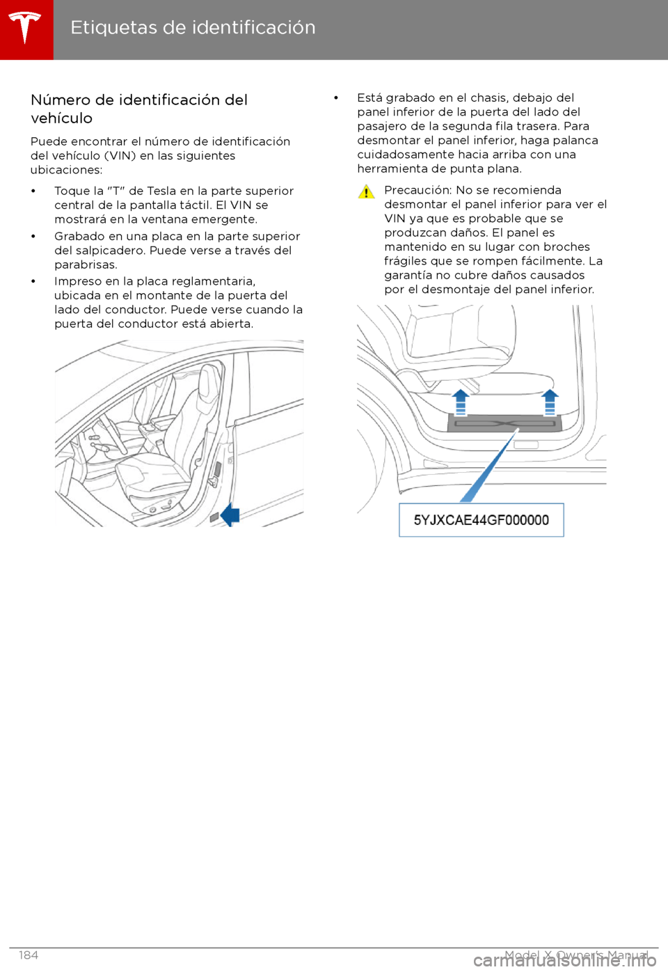 TESLA MODEL X 2017  Manual del propietario (in Spanish) N
