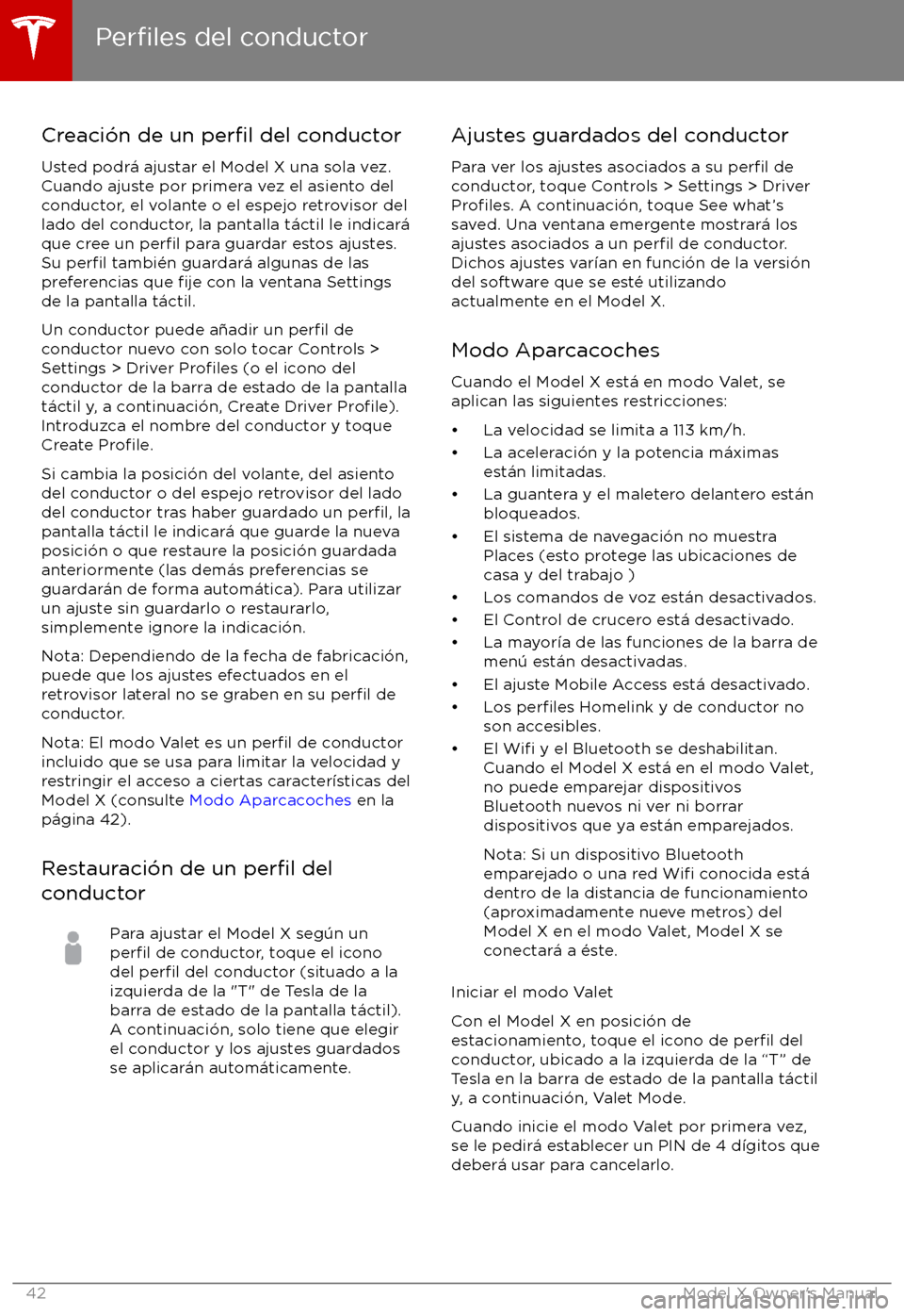 TESLA MODEL X 2017  Manual del propietario (in Spanish) Creaci