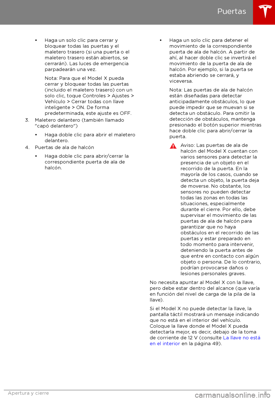 TESLA MODEL X 2017  Manual del propietario (in Spanish) 