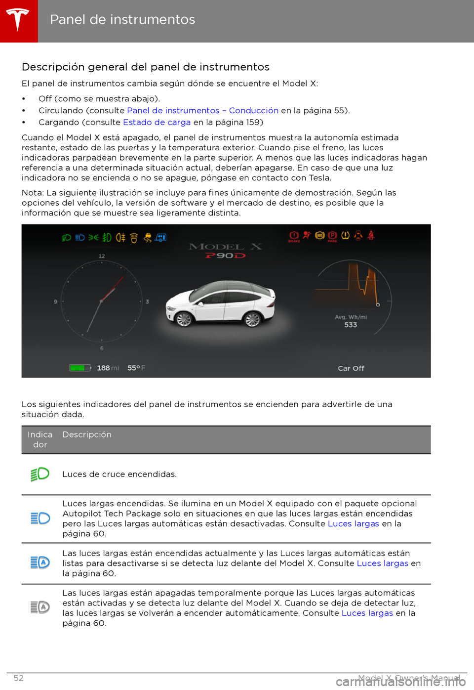 TESLA MODEL X 2017  Manual del propietario (in Spanish) Descripci