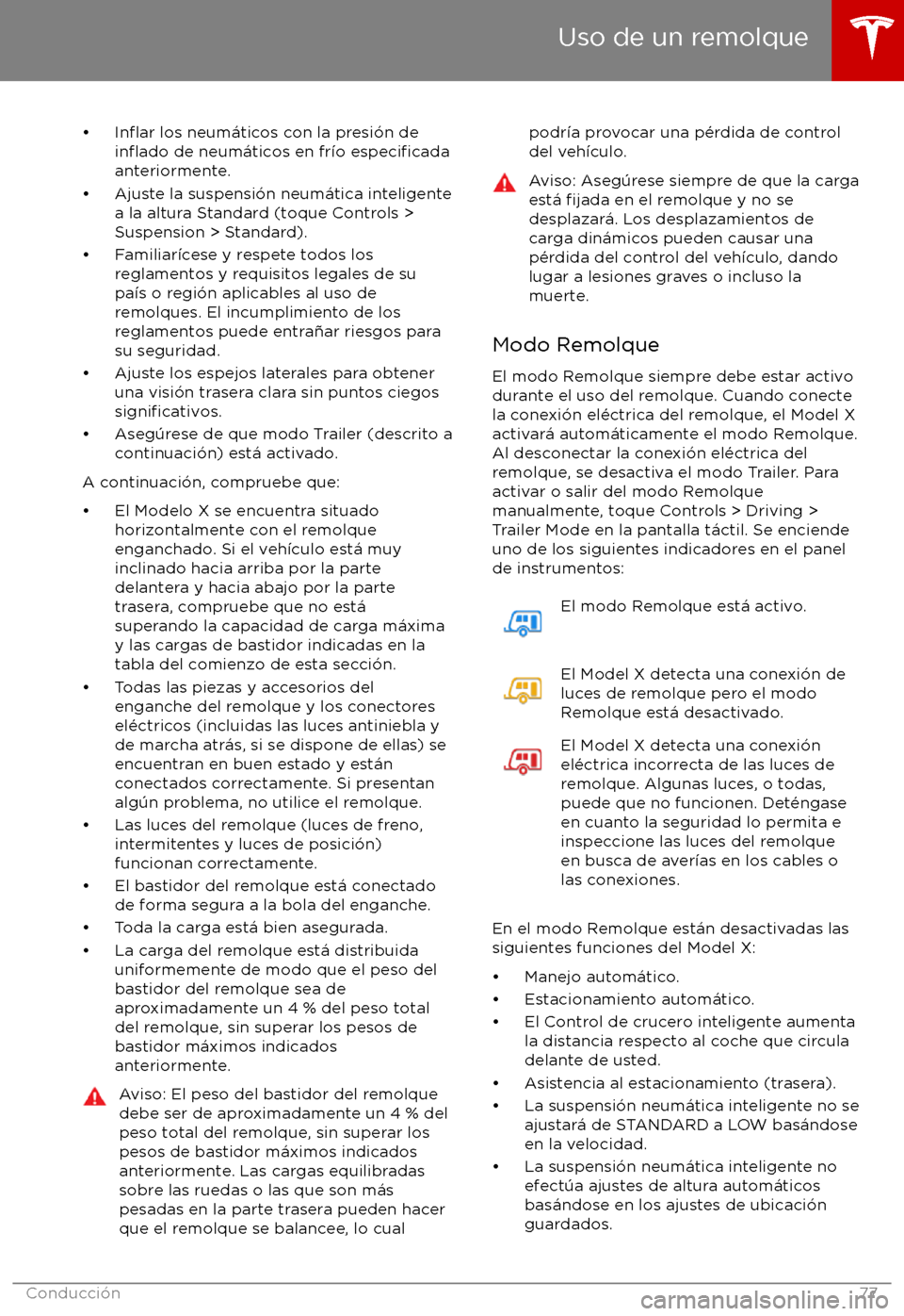 TESLA MODEL X 2017  Manual del propietario (in Spanish) 
