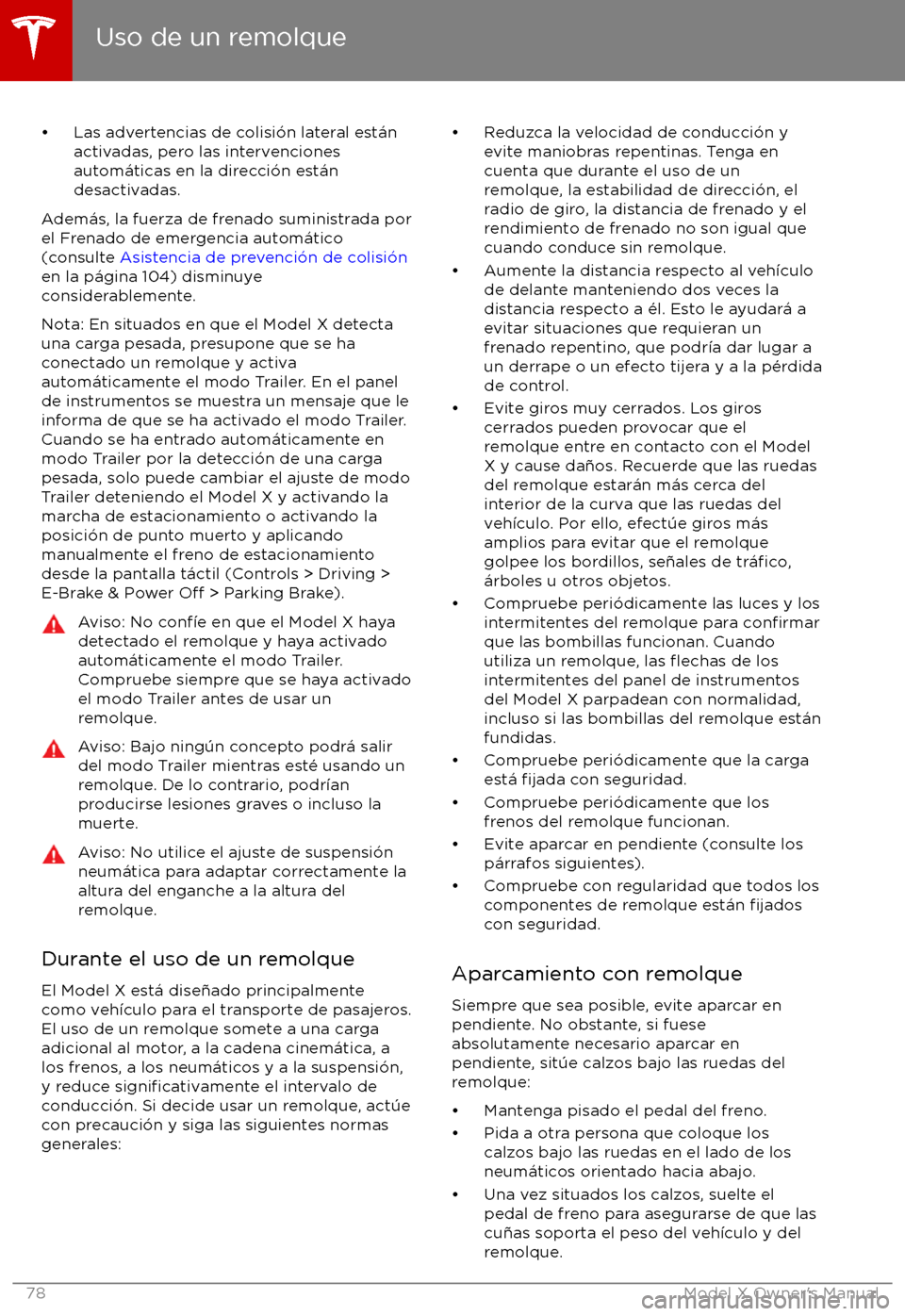 TESLA MODEL X 2017  Manual del propietario (in Spanish) 