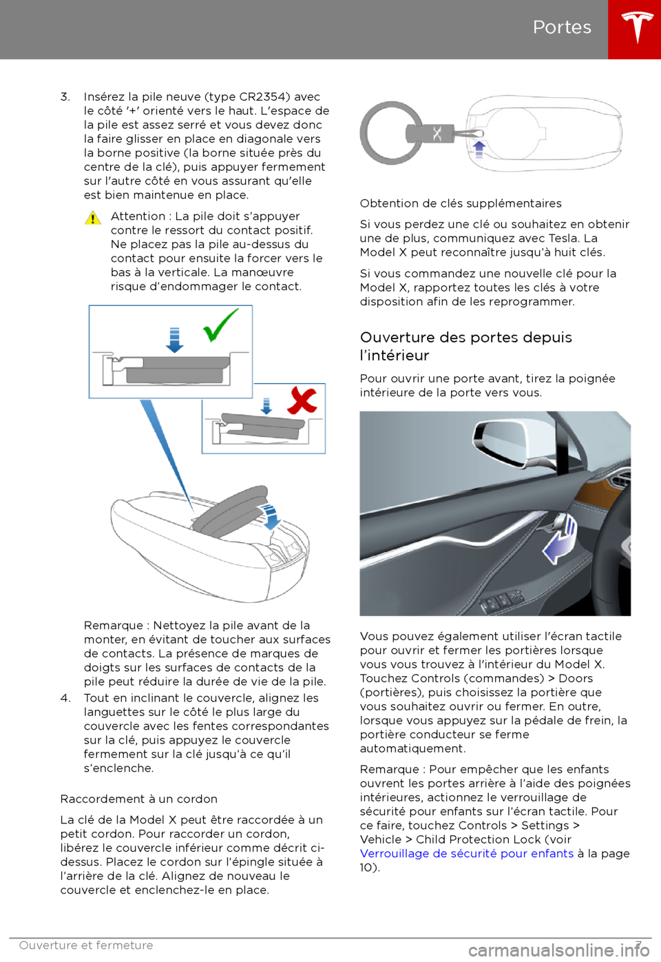 TESLA MODEL X 2017  Manuel du propriétaire (Canada) (in French) 3. Ins
