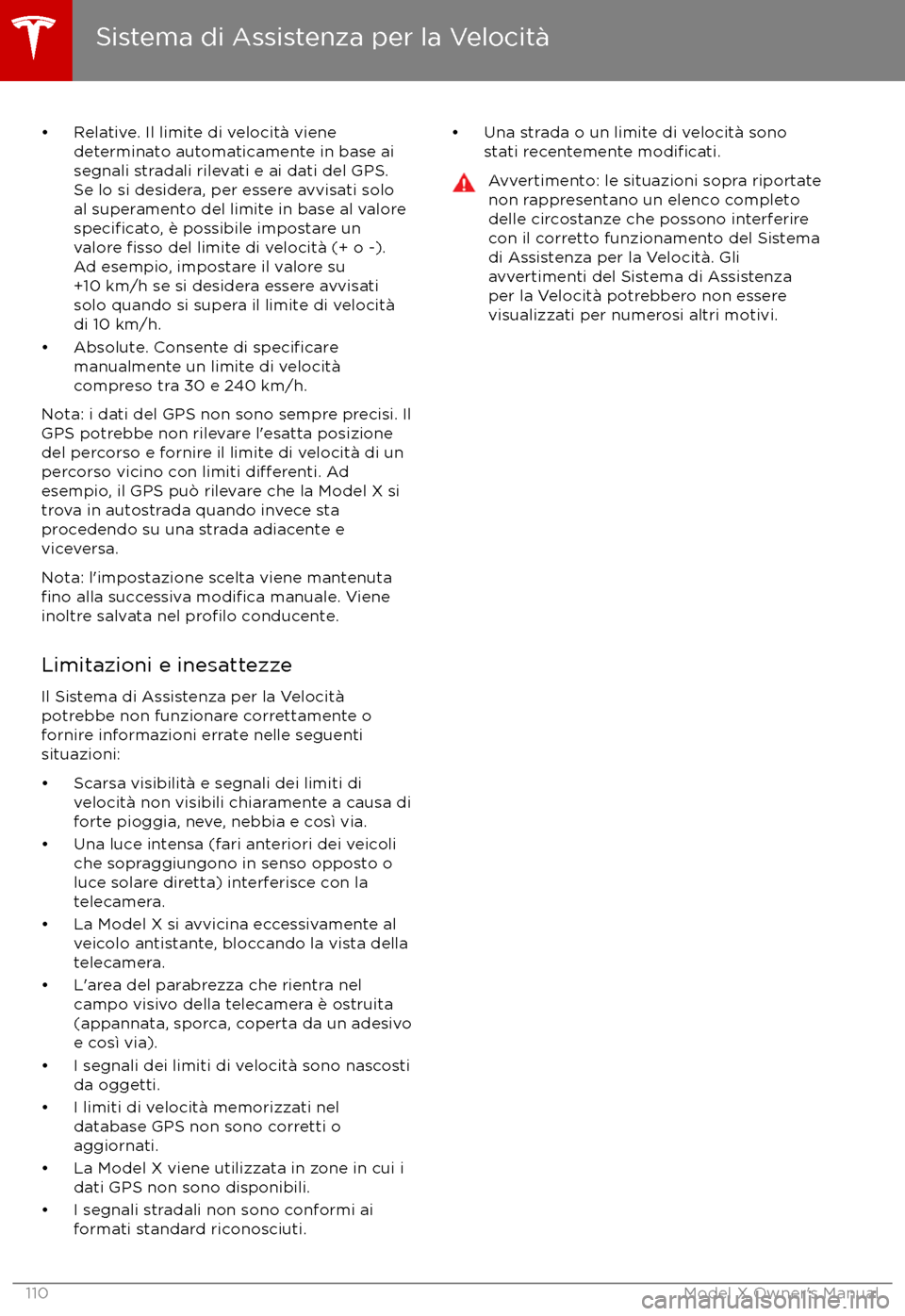 TESLA MODEL X 2017 Manuale del proprietario (in Italian) TESLA MODEL X 2017 Manuale del proprietario (in Italian)