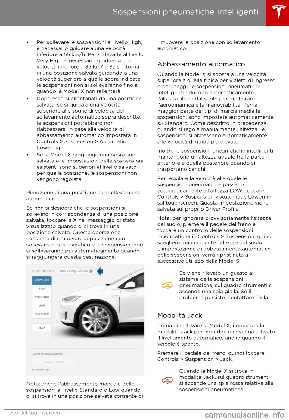 TESLA MODEL X 2017 Manuale del proprietario (in Italian) TESLA MODEL X 2017 Manuale del proprietario (in Italian)