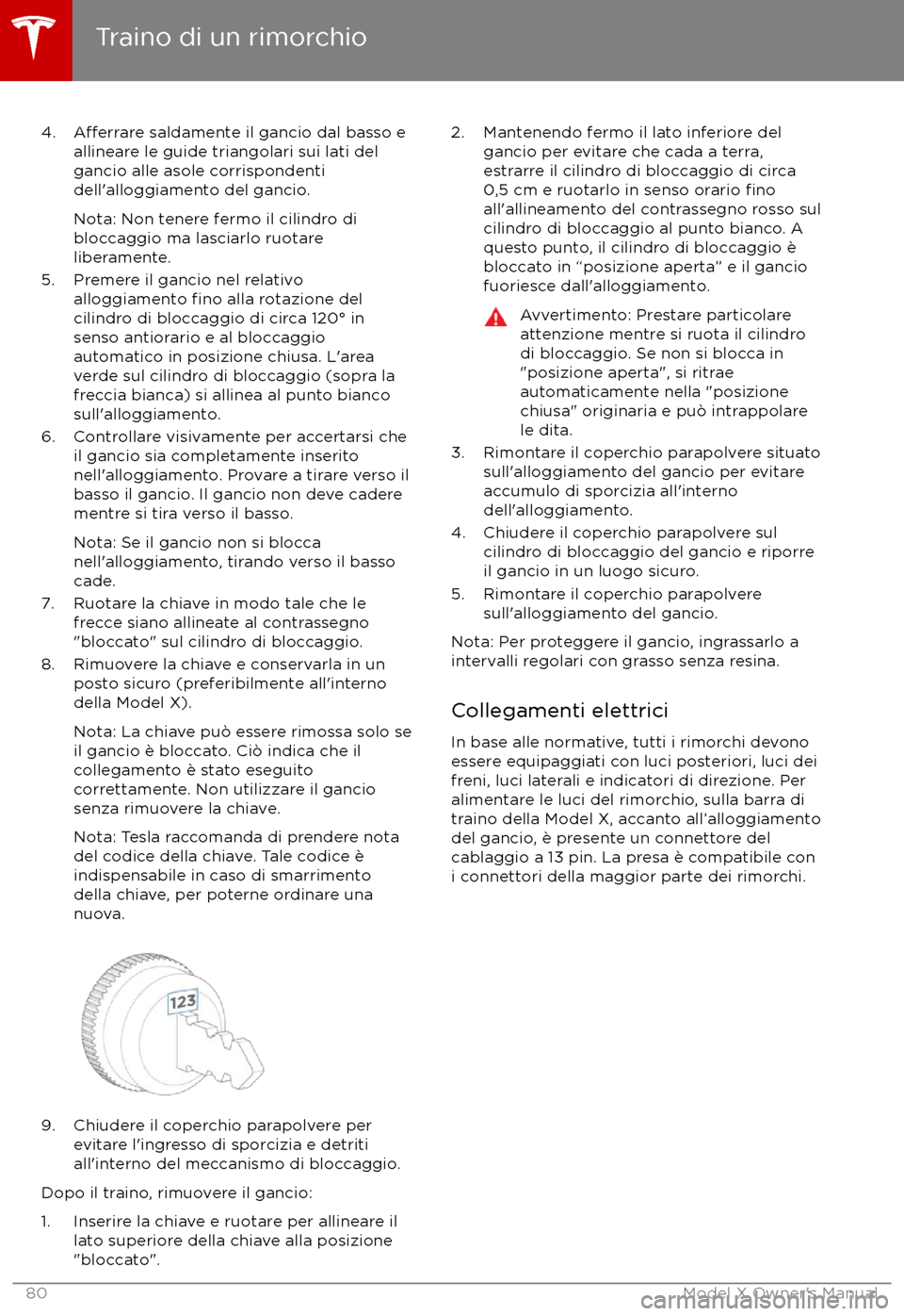 TESLA MODEL X 2017 Manuale del proprietario (in Italian) 4.A TESLA MODEL X 2017 Manuale del proprietario (in Italian) 4.A