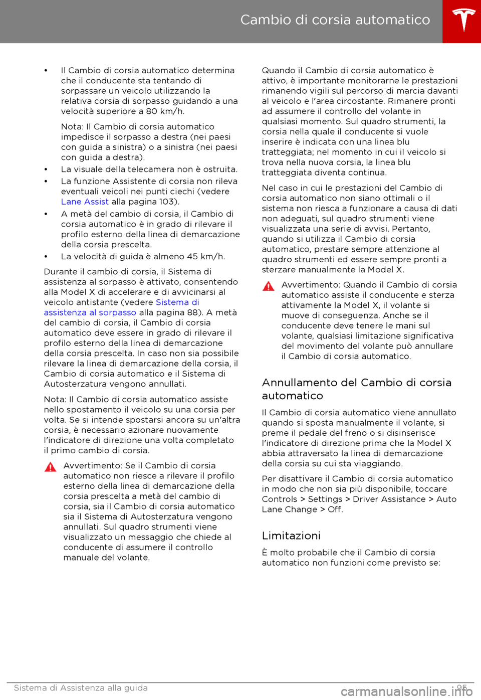 TESLA MODEL X 2017 Manuale del proprietario (in Italian) TESLA MODEL X 2017 Manuale del proprietario (in Italian)