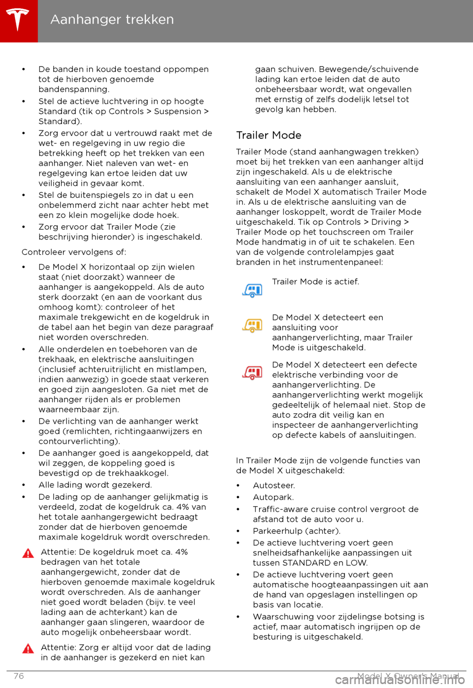TESLA MODEL X 2017 Handleiding (in Dutch) TESLA MODEL X 2017 Handleiding (in Dutch)