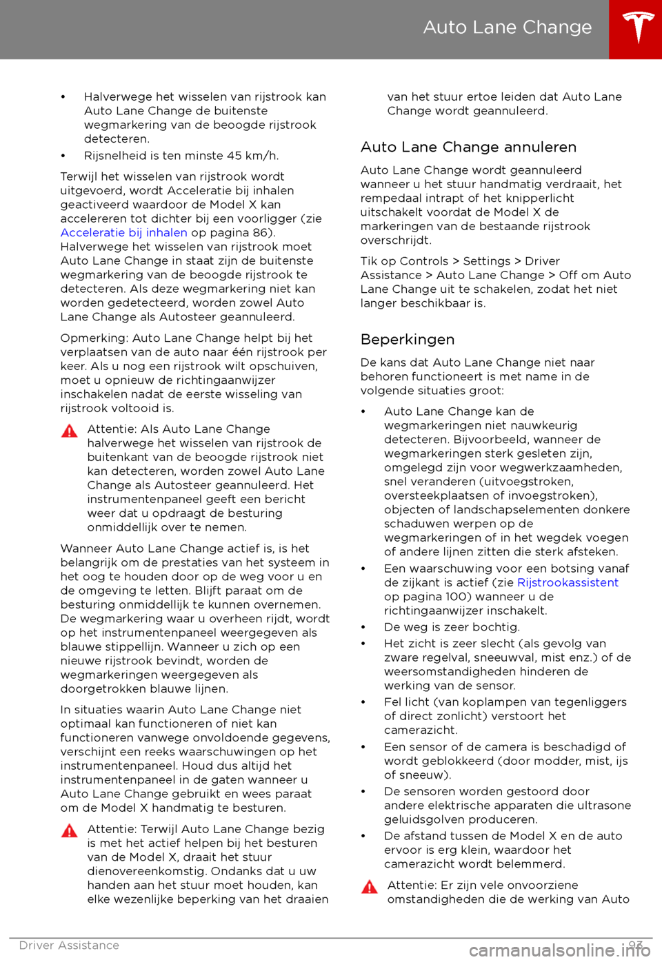 TESLA MODEL X 2017  Handleiding (in Dutch) 