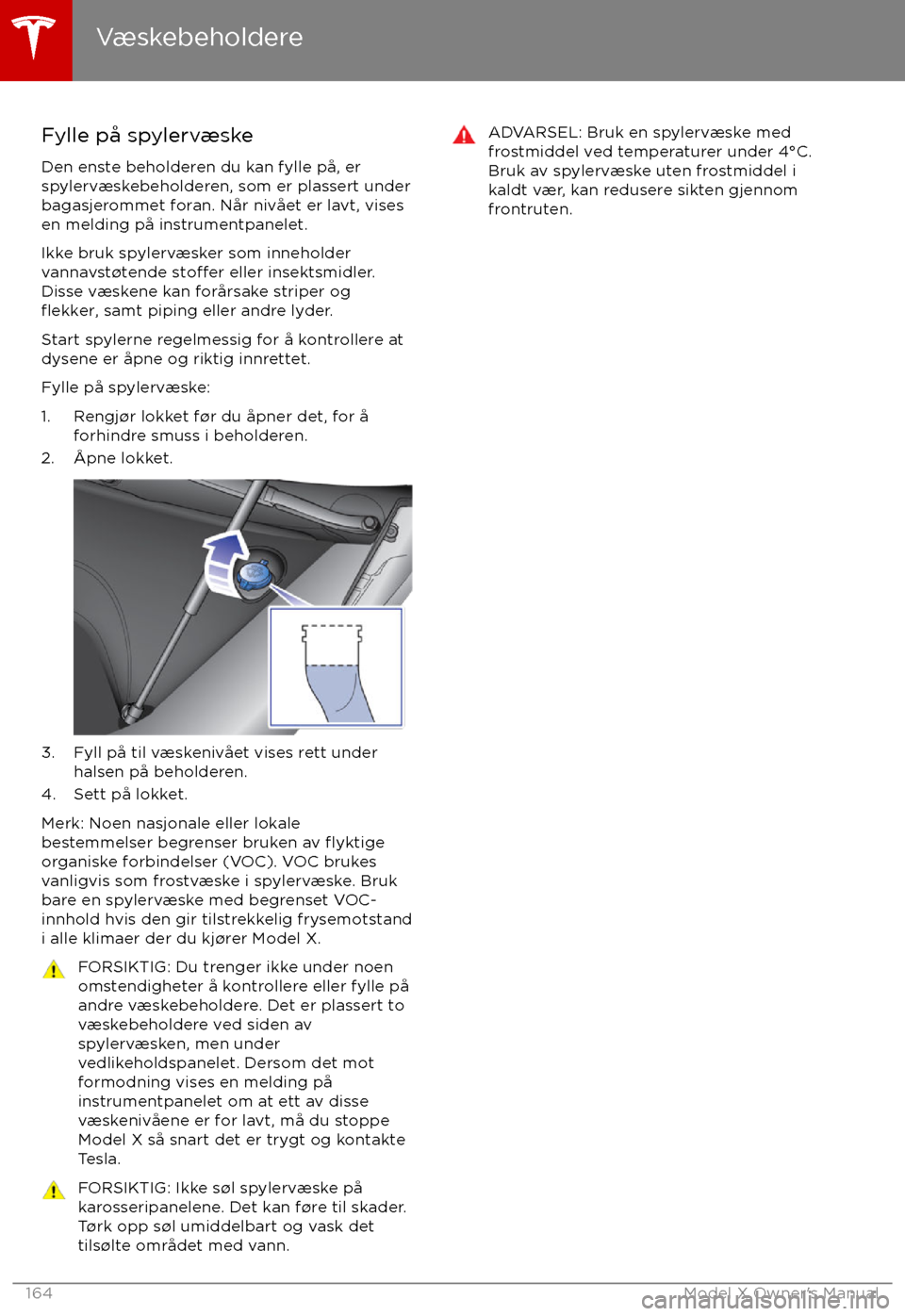 TESLA MODEL X 2017  Brukerhåndbok (in Norwegian) Fylle p TESLA MODEL X 2017  Brukerhåndbok (in Norwegian) Fylle p