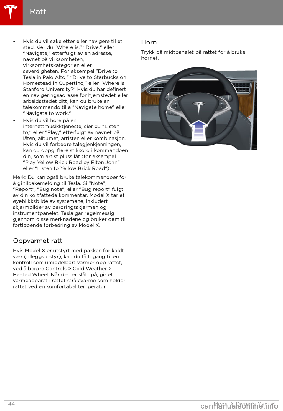 TESLA MODEL X 2017 Brukerhåndbok (in Norwegian) TESLA MODEL X 2017 Brukerhåndbok (in Norwegian)