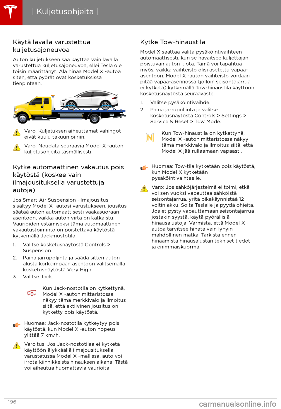 TESLA MODEL X 2017 Omistajan käsikirja (in Finnish) K TESLA MODEL X 2017 Omistajan käsikirja (in Finnish) K