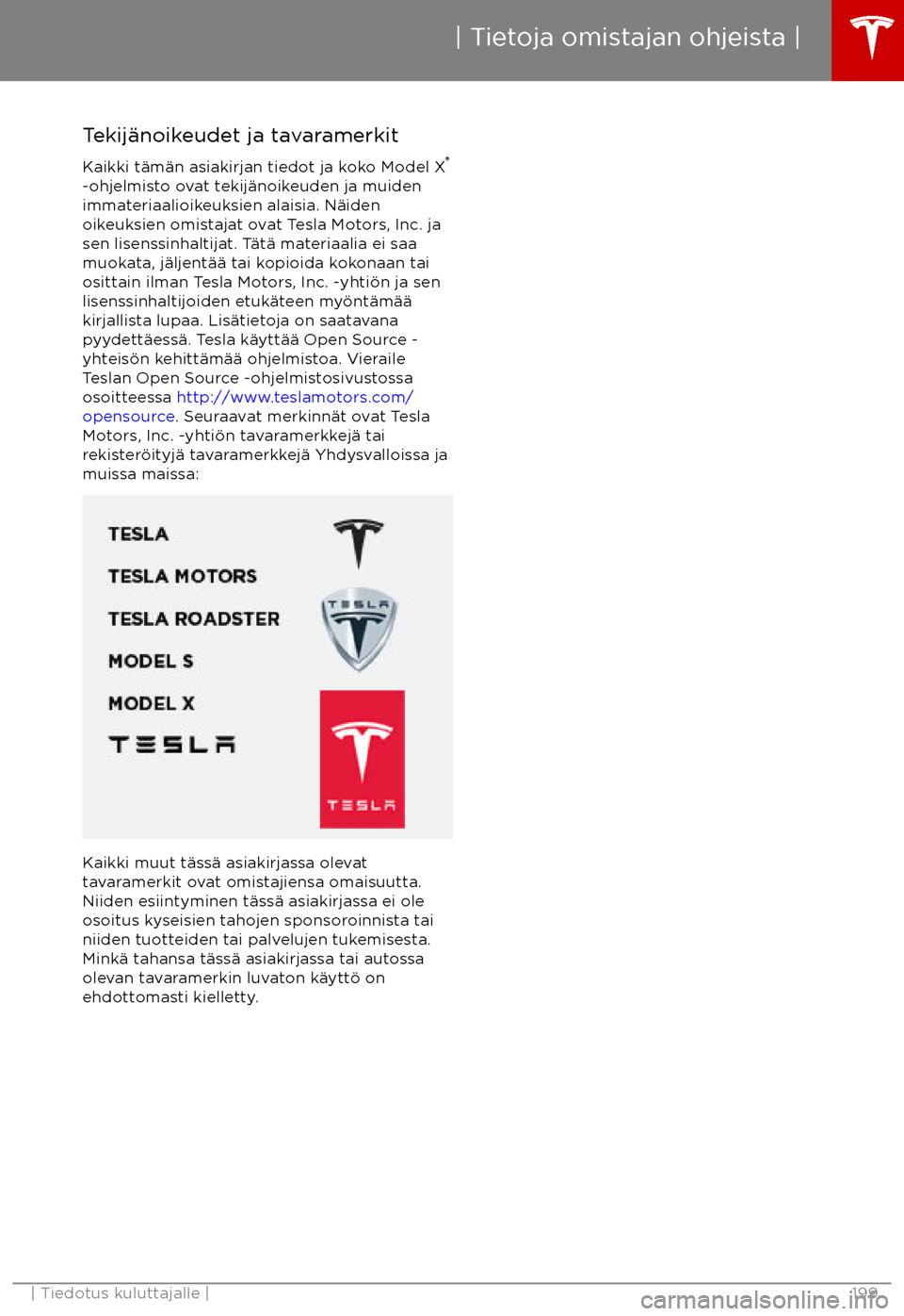 TESLA MODEL X 2017 Omistajan käsikirja (in Finnish) Tekij TESLA MODEL X 2017 Omistajan käsikirja (in Finnish) Tekij