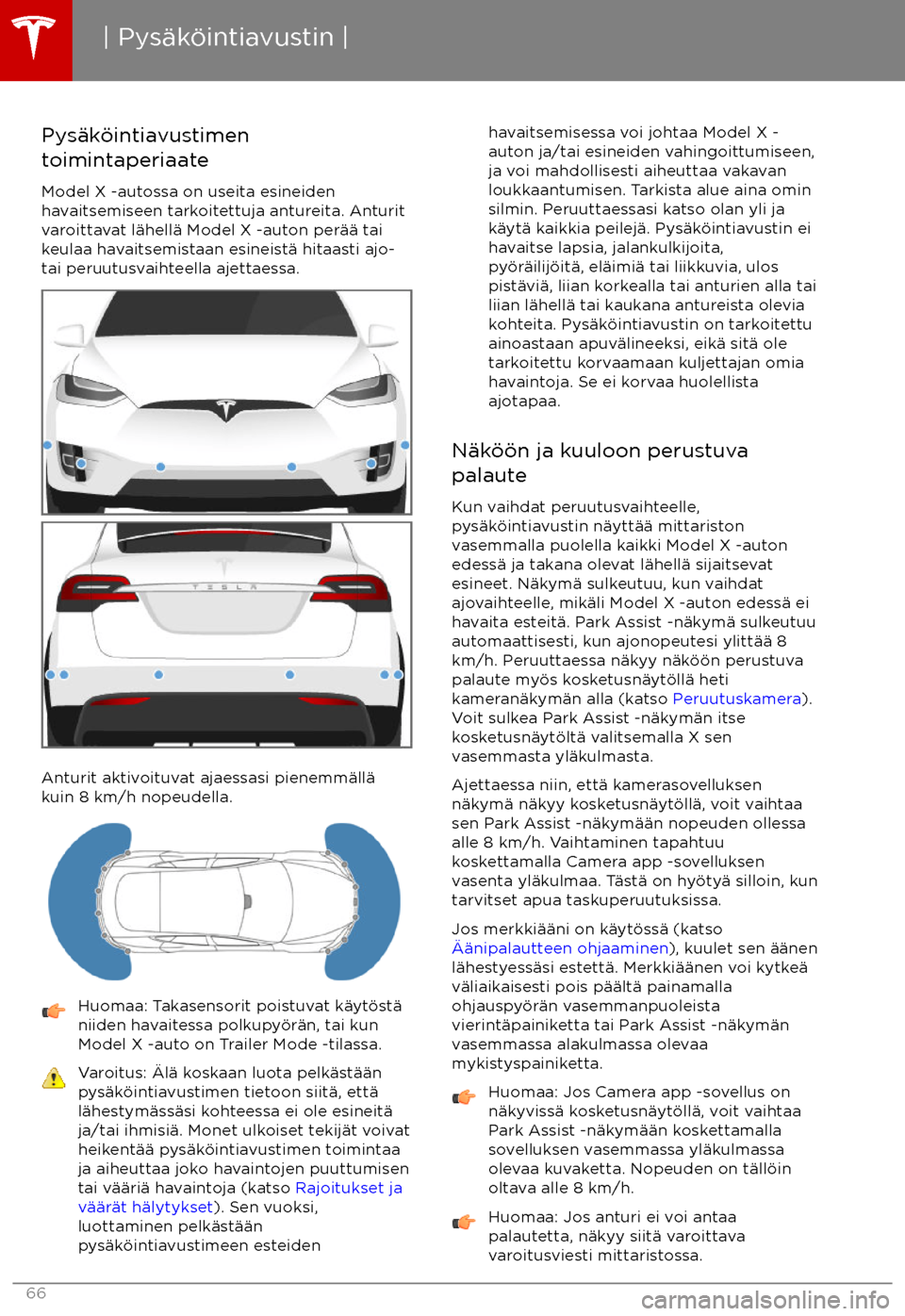 TESLA MODEL X 2017 Omistajan käsikirja (in Finnish) Pys TESLA MODEL X 2017 Omistajan käsikirja (in Finnish) Pys