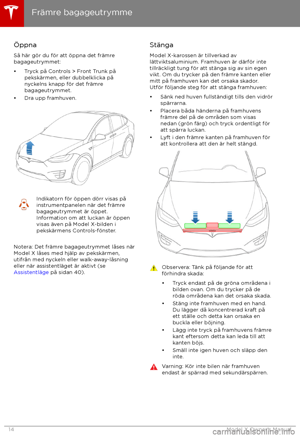 TESLA MODEL X 2017 Ägarmanual (in Swedish) TESLA MODEL X 2017 Ägarmanual (in Swedish)