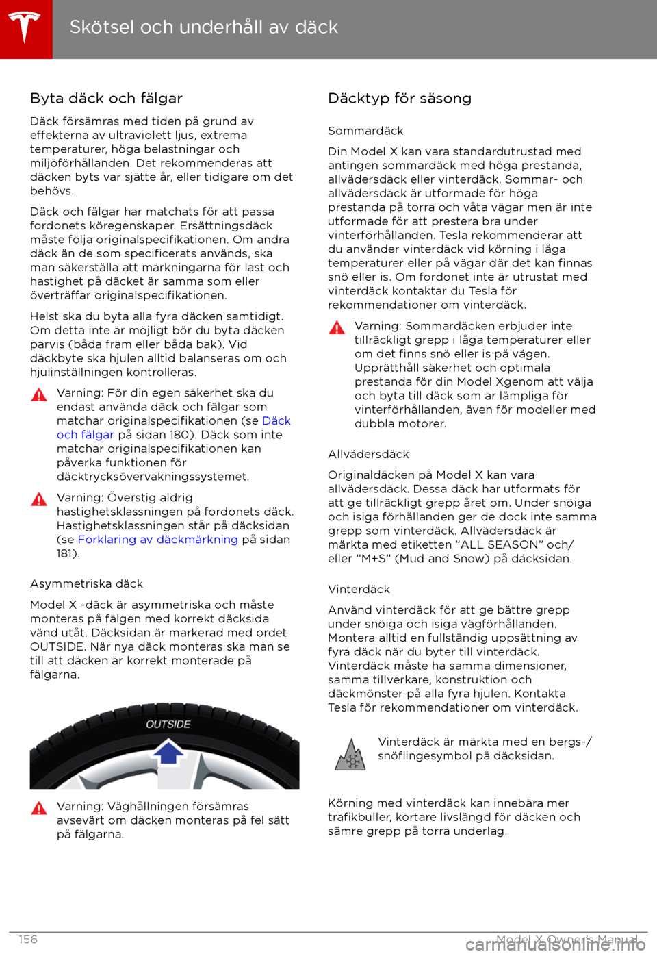 TESLA MODEL X 2017 Ägarmanual (in Swedish) Byta d TESLA MODEL X 2017 Ägarmanual (in Swedish) Byta d