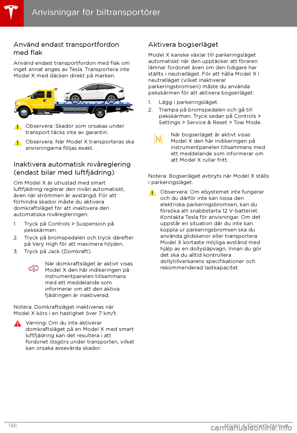 TESLA MODEL X 2017  Ägarmanual (in Swedish) Anv