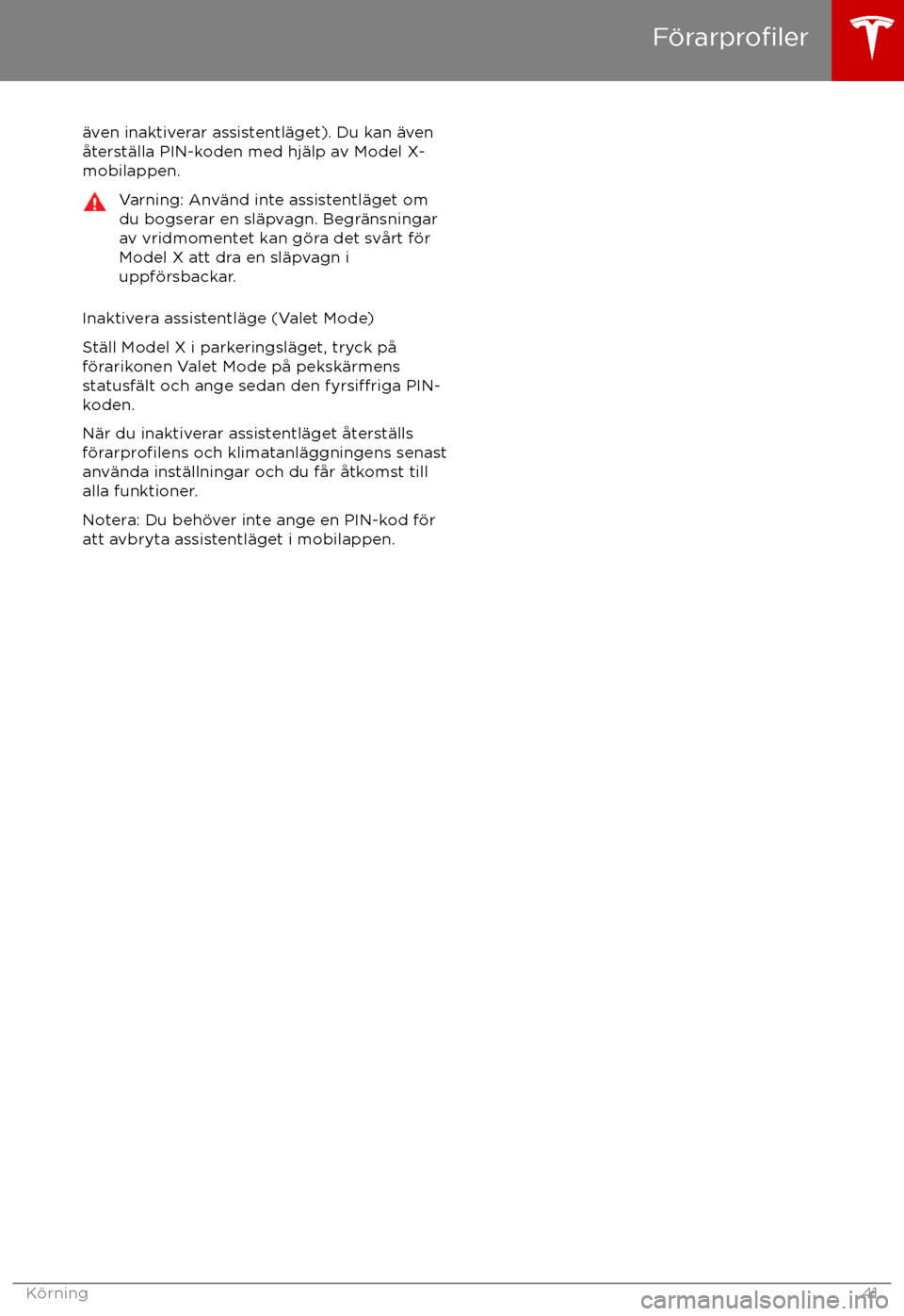 TESLA MODEL X 2017 Ägarmanual (in Swedish) TESLA MODEL X 2017 Ägarmanual (in Swedish)