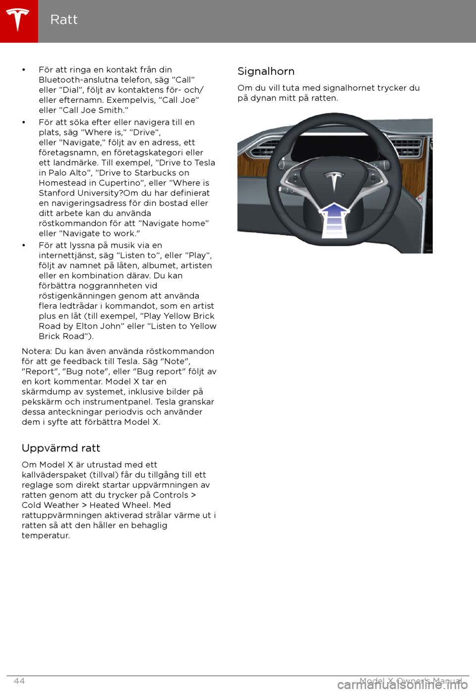 TESLA MODEL X 2017  Ägarmanual (in Swedish) 