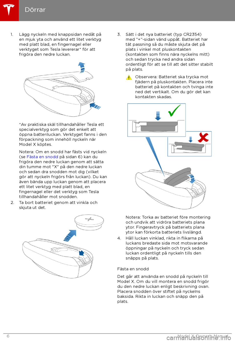 TESLA MODEL X 2017 Ägarmanual (in Swedish) 1. L TESLA MODEL X 2017 Ägarmanual (in Swedish) 1. L
