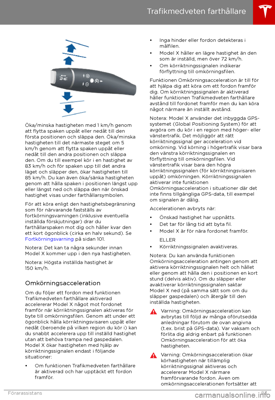 TESLA MODEL X 2017 Ägarmanual (in Swedish) TESLA MODEL X 2017 Ägarmanual (in Swedish)