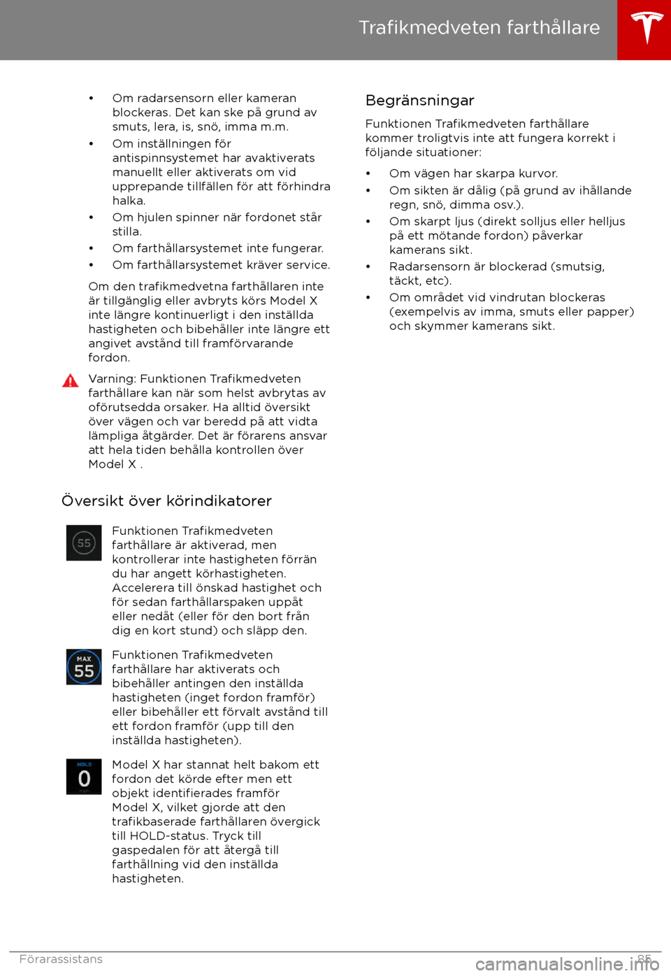 TESLA MODEL X 2017 Ägarmanual (in Swedish) TESLA MODEL X 2017 Ägarmanual (in Swedish)