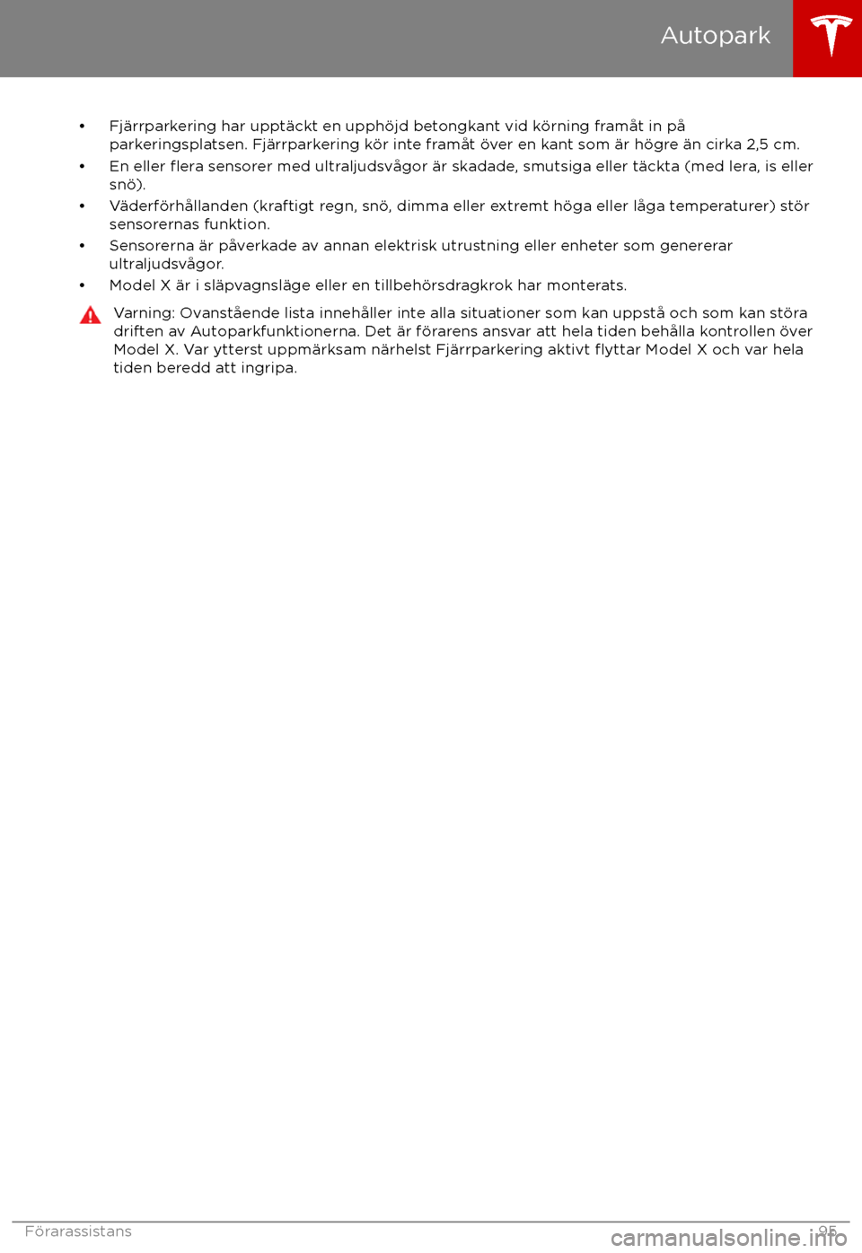 TESLA MODEL X 2017 Ägarmanual (in Swedish) TESLA MODEL X 2017 Ägarmanual (in Swedish)