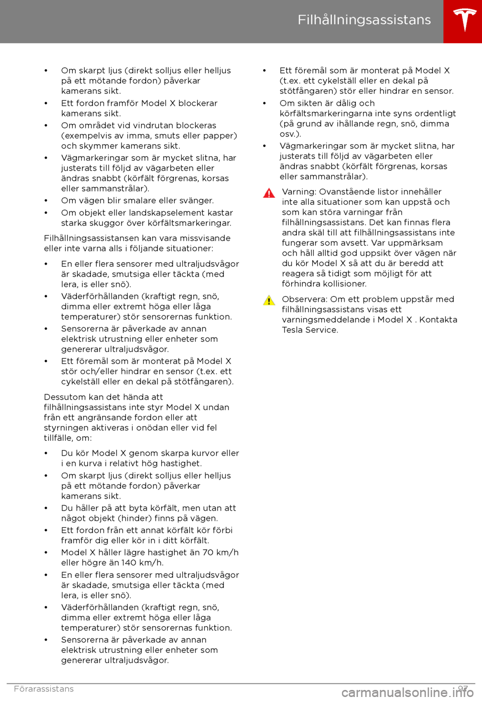 TESLA MODEL X 2017 Ägarmanual (in Swedish) TESLA MODEL X 2017 Ägarmanual (in Swedish)