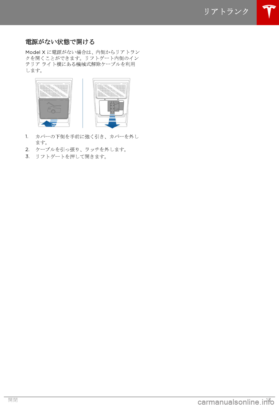 TESLA MODEL X 2017  取扱説明書 (in Japanese) 7