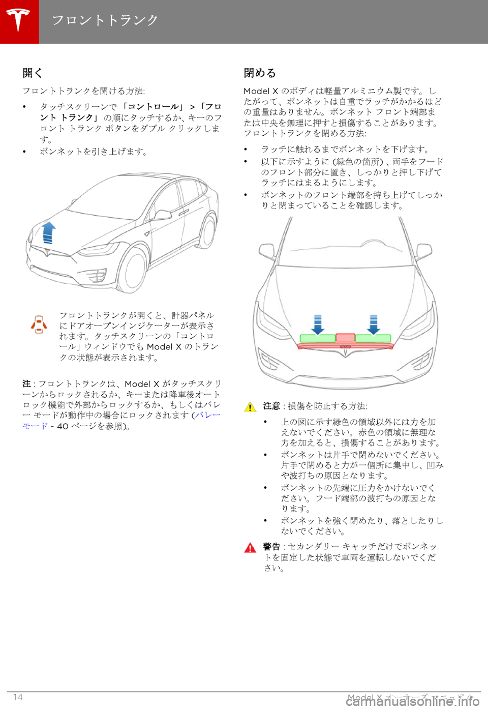 TESLA MODEL X 2017  取扱説明書 (in Japanese) 6