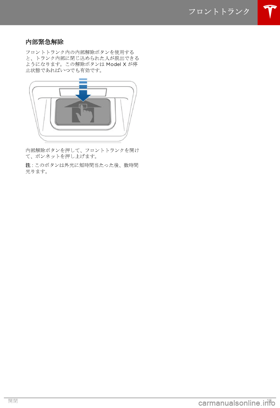 TESLA MODEL X 2017  取扱説明書 (in Japanese) 
