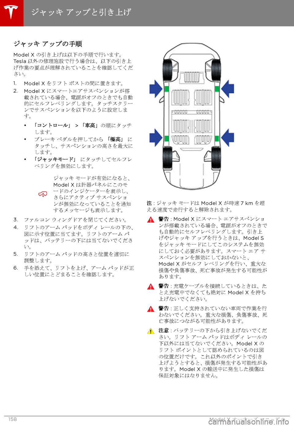 TESLA MODEL X 2017  取扱説明書 (in Japanese) 