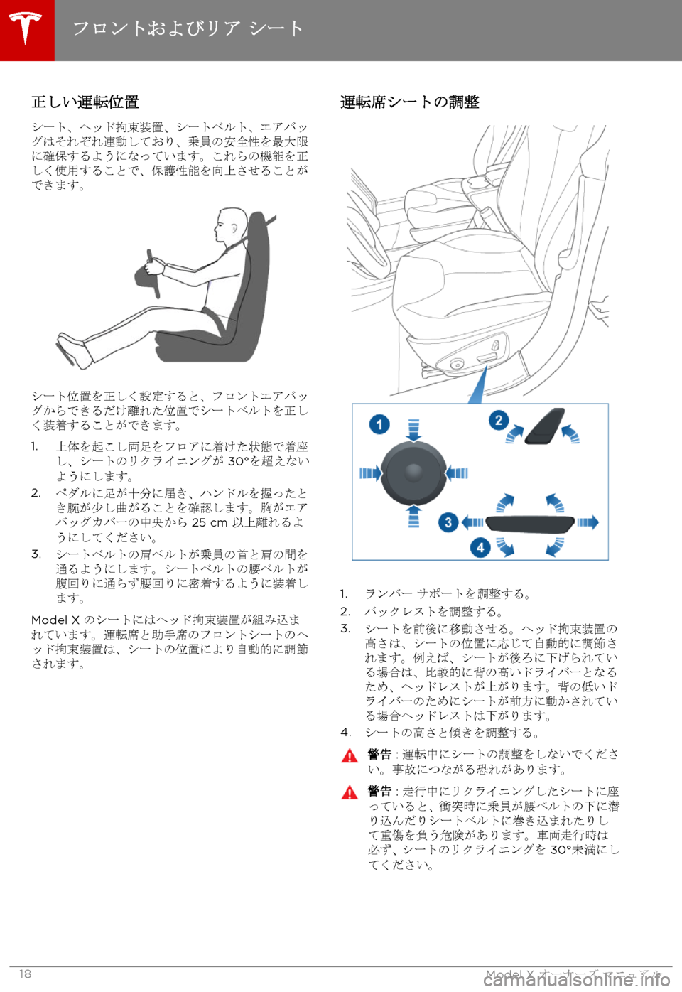 TESLA MODEL X 2017  取扱説明書 (in Japanese) GK84 3?)*(
