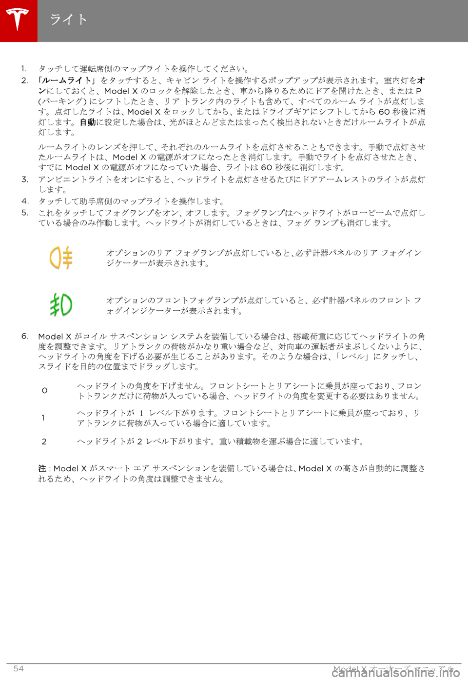 TESLA MODEL X 2017  取扱説明書 (in Japanese) 1.