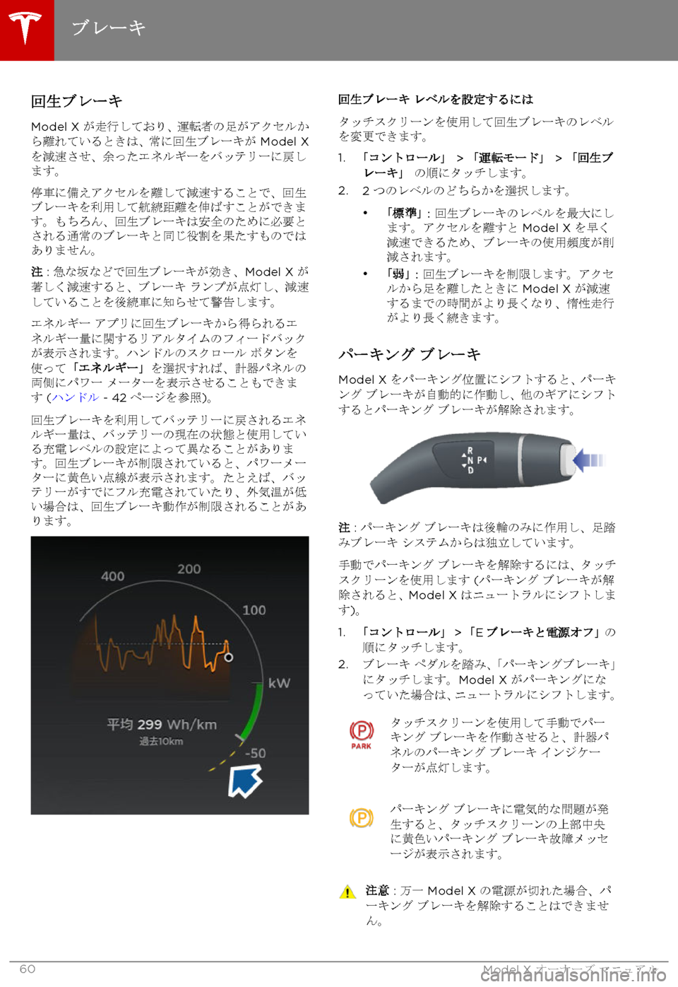 TESLA MODEL X 2017  取扱説明書 (in Japanese) G#