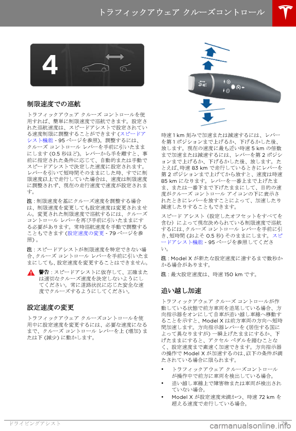 TESLA MODEL X 2017  取扱説明書 (in Japanese) D7H3