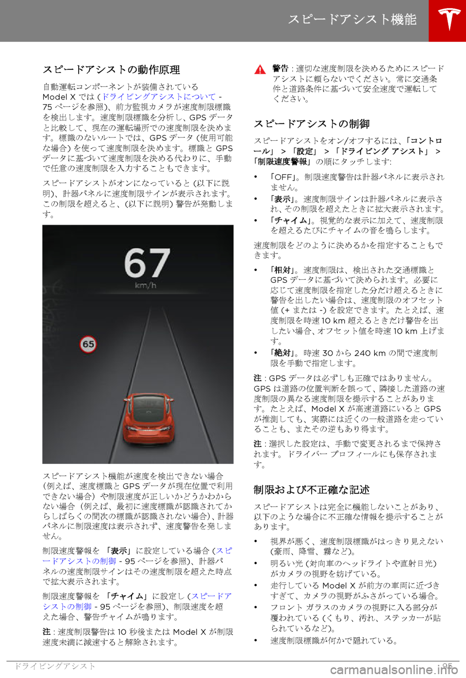 TESLA MODEL X 2017  取扱説明書 (in Japanese) 
