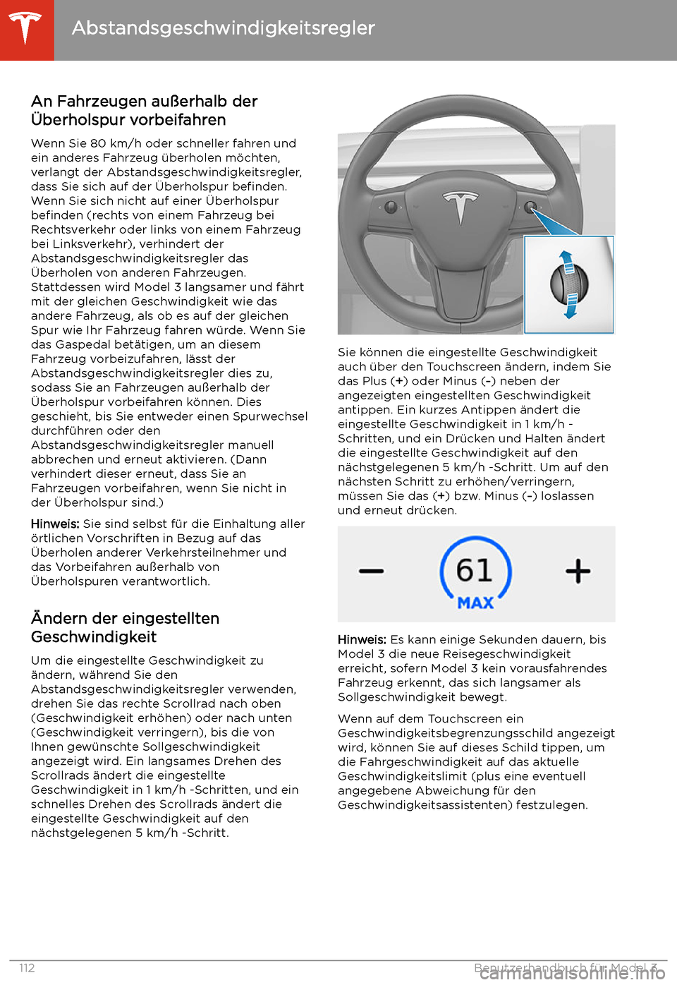 TESLA MODEL 3 2020 Betriebsanleitung An Fahrzeugen au TESLA MODEL 3 2020 Betriebsanleitung An Fahrzeugen au