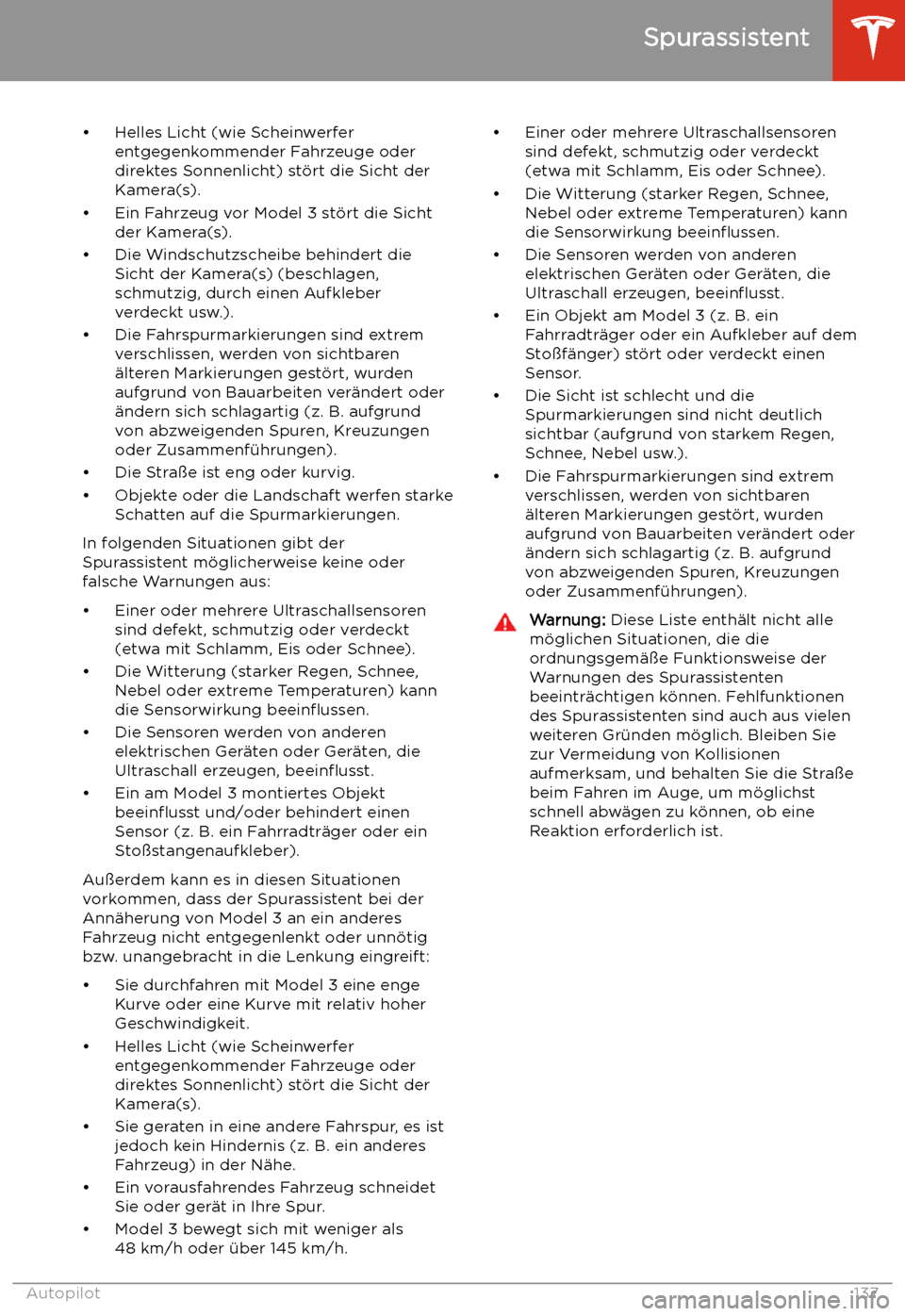 TESLA MODEL 3 2020 Betriebsanleitung TESLA MODEL 3 2020 Betriebsanleitung