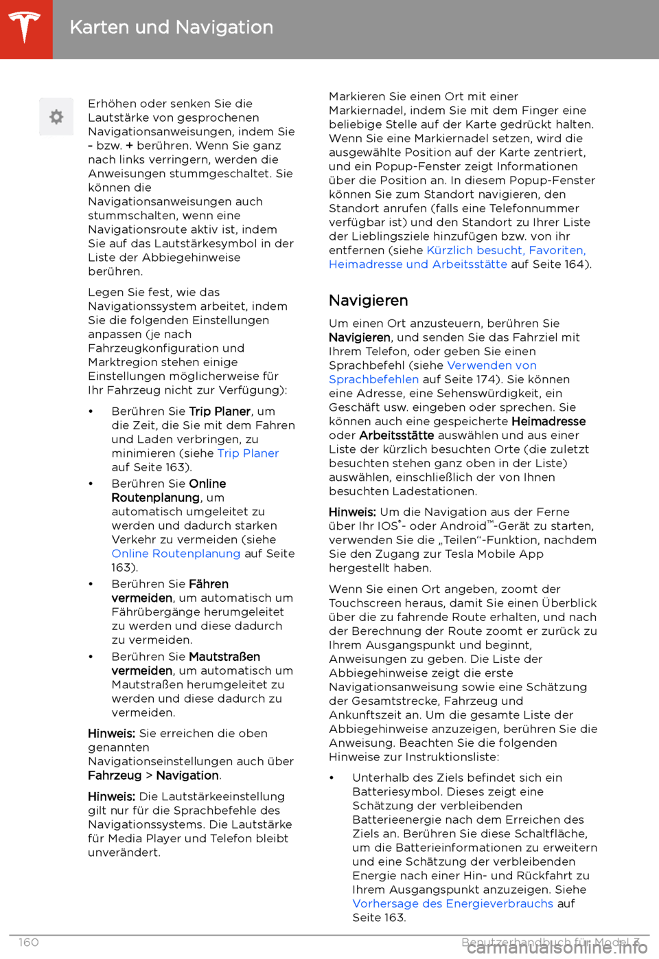TESLA MODEL 3 2020 Betriebsanleitung Erh TESLA MODEL 3 2020 Betriebsanleitung Erh